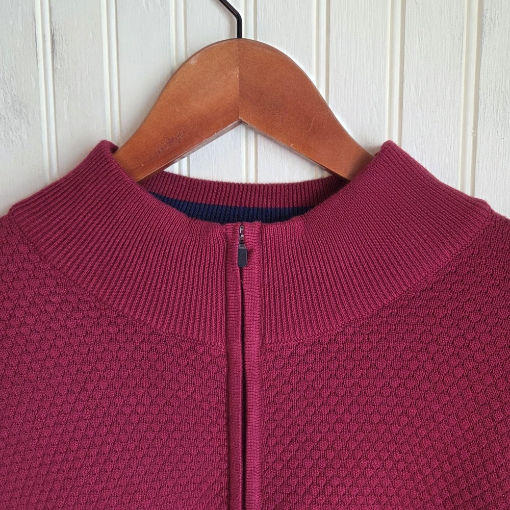 Southern Proper Sweater Vest Mens 2XL Red Quarter Zip Mock Neck Knit Pullover